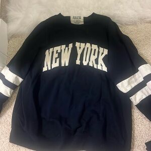New York Navy and White Sweatshirt